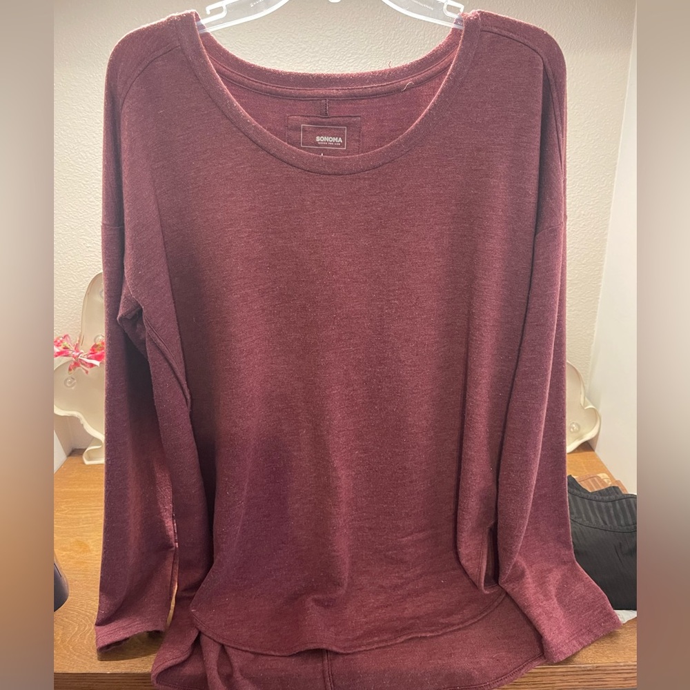 Sonoma, Large Oversized, Maroon Sweatshirt